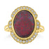 3.82ct Black Opal Rings with 0.27tct Diamond set in 18K Yellow Gold