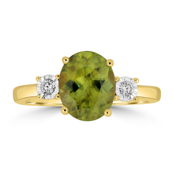 2.6ct Sphene Rings with 0.08tct Diamond set in 18K Yellow Gold