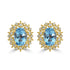 1.6ct Aquamarine Earrings with 0.26tct Diamond set in 18K Yellow Gold