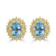 1.6ct Aquamarine Earrings with 0.26tct Diamond set in 18K Yellow Gold