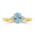 0.91ct Aquamarine Rings with 0.09tct Diamond set in 18K Yellow Gold