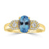 1.42ct Aquamarine Rings with 0.23tct Diamond set in 18K Yellow Gold
