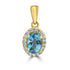 1.19ct Aquamarine Pendants with 0.13tct Diamond set in 18K Yellow Gold