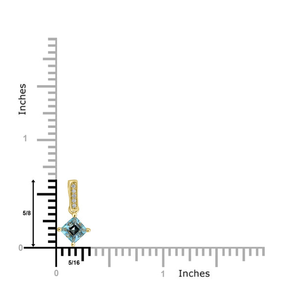 0.63ct Aquamarine Pendants with 0.03tct Diamond set in 18K Yellow Gold