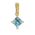 0.65ct Aquamarine Pendants with 0.03tct Diamond set in 18K Yellow Gold