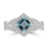 1.24ct Aquamarine Rings with 0.33tct Diamond set in 18K White Gold