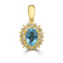 0.81ct Aquamarine Pendants with 0.13tct Diamond set in 18K Yellow Gold