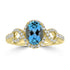 1.39ct Aquamarine Rings with 0.34tct Diamond set in 18K Yellow Gold