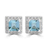 0.75ct Aquamarine Earrings with 0.14tct Diamond set in 18K White Gold
