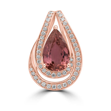 2.27ct Tourmaline Pendants with 0.27tct Diamond set in 18K Rose Gold