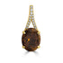 4.52ct Tourmaline Pendants with 0.12tct Diamond set in 18K Yellow Gold