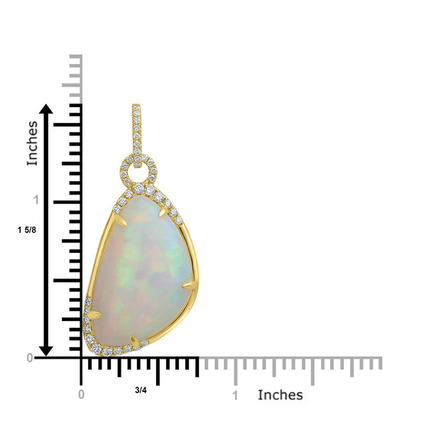 9.95ct Opal Pendants with 0.29tct Diamond set in 18K Yellow Gold