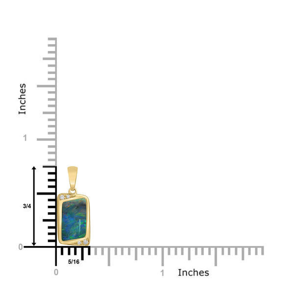 2.62ct Opal Pendants with 0.03tct Diamond set in 18K Yellow Gold
