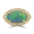5.33ct Black Opal Rings with 0.54tct Diamond set in 18K Yellow Gold