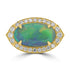 5.33ct Black Opal Rings with 0.54tct Diamond set in 18K Yellow Gold