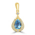 0.94ct Aquamarine Pendants with 0.11tct Diamond set in 18K Yellow Gold