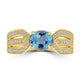 0.97ct Aquamarine Rings with 0.32tct Diamond set in 18K Yellow Gold