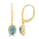 1.69ct Aquamarine Earrings with 0.2tct Diamond set in 18K Yellow Gold