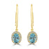 1.69ct Aquamarine Earrings with 0.2tct Diamond set in 18K Yellow Gold