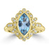 1.58ct Aquamarine Rings with 0.17tct Diamond set in 18K Yellow Gold