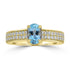 0.9ct Aquamarine Rings with 0.33tct Diamond set in 18K Yellow Gold