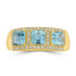 1.45ct Aquamarine Rings with 0.2tct Diamond set in 18K Yellow Gold