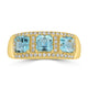 1.45ct Aquamarine Rings with 0.2tct Diamond set in 18K Yellow Gold