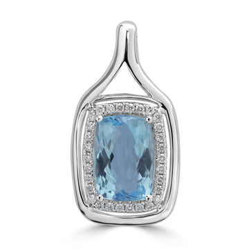 2.74ct Aquamarine Pendants with 0.16tct Diamond set in 18K White Gold