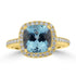 2.94ct Aquamarine Rings with 0.35tct Diamond set in 18K Yellow Gold