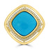 5.55ct Turquoise Rings with 0.16tct Diamond set in 18K Yellow Gold