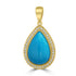 4.71ct Turquoise Pendants with 0.16tct Diamond set in 18K Yellow Gold