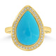 4.67ct Turquoise Rings with 0.17tct Diamond set in 18K Yellow Gold