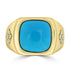 7.07ct Turquoise Rings with 0.22tct Diamond set in 18K Yellow Gold