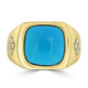 7.07ct Turquoise Rings with 0.22tct Diamond set in 18K Yellow Gold