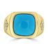 7.07ct Turquoise Rings with 0.22tct Diamond set in 18K Yellow Gold