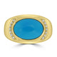 4.89ct Turquoise Rings with 0.12tct Diamond set in 18K Yellow Gold