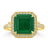 3.8ct Emerald Rings with 0.23tct Diamond set in 18K Yellow Gold