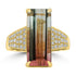 7.45ct Tourmaline Rings with 0.36tct Diamond set in 18K Yellow Gold