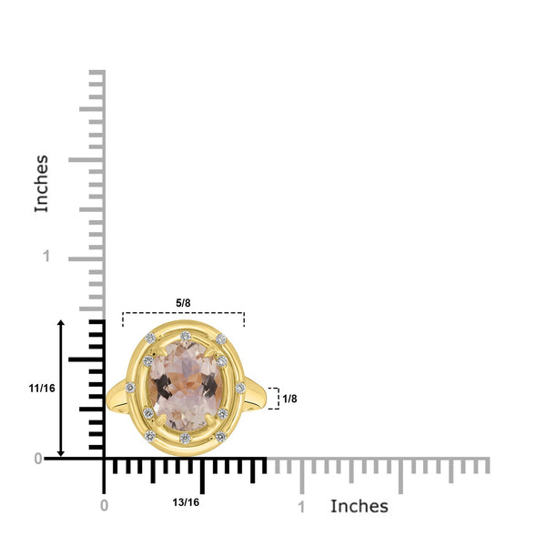 3.52ct Tourmaline Rings with 0.12tct Diamond set in 18K Yellow Gold