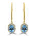 1.7ct Aquamarine Earrings with 0.21tct Diamond set in 18K Yellow Gold
