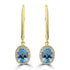 1.7ct Aquamarine Earrings with 0.21tct Diamond set in 18K Yellow Gold