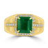 3.24ct Emerald Rings with 0.35tct Diamond set in 18K Yellow Gold