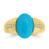 3.85ct Turquoise Rings with 0.14tct Diamond set in 18K Yellow Gold