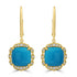 7.06ct Turquoise Earrings with 0.25tct Diamond set in 18K Yellow Gold