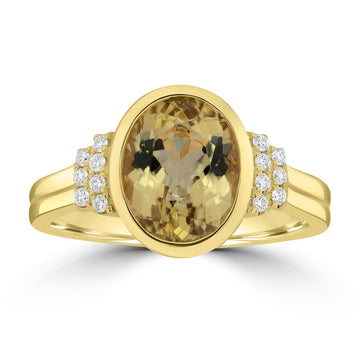 2.69ct Tourmaline Rings with 0.11tct Diamond set in 18K Yellow Gold