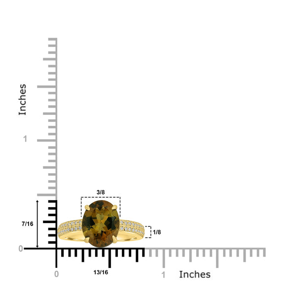 3.41ct Tourmaline Rings with 0.17tct Diamond set in 18K Yellow Gold