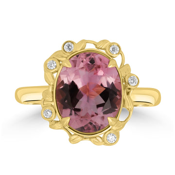 3.08ct Tourmaline Rings with 0.06tct Diamond set in 18K Rose Gold