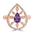 1.083ct Unheated Sapphire Rings with 0.499tct Diamond set in 18K Rose Gold