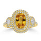 2.01ct Unheated Sapphire Rings with 0.566tct Diamond set in 18K Yellow Gold