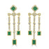 0.94ct Emerald Earrings with 0.648tct Diamond set in 18K Yellow Gold